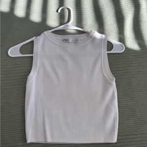Zara Ivory Sleeveless Tank